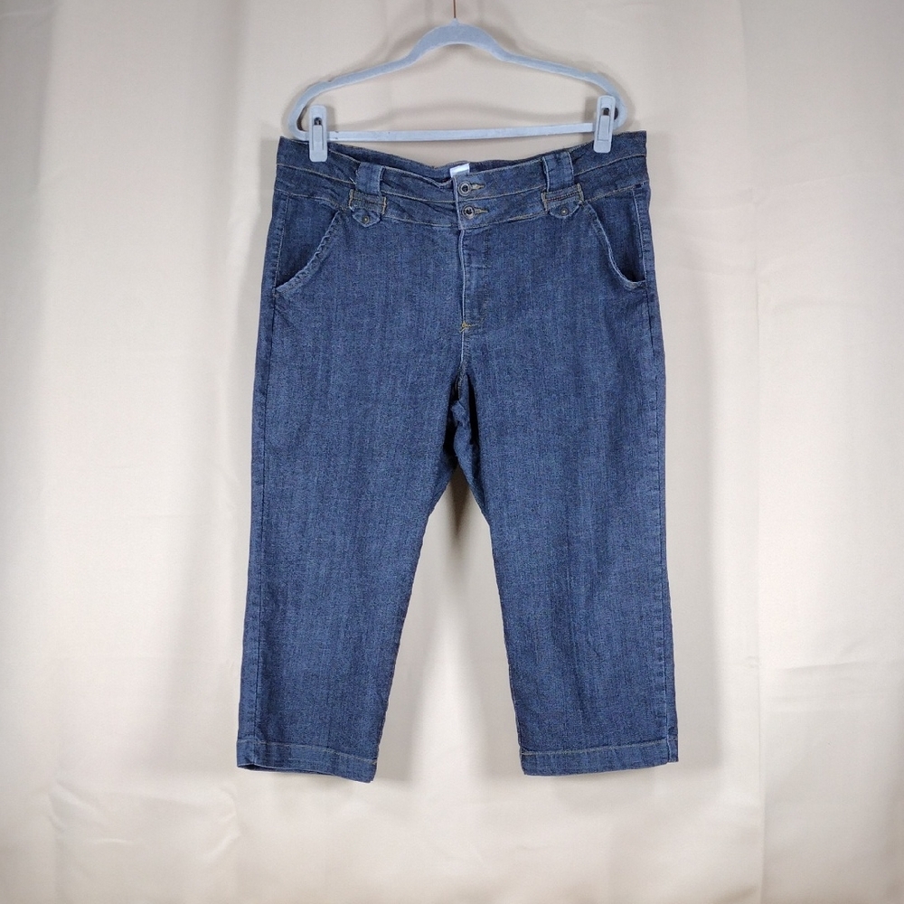 DB Established 1963 Stylish Dark Blue Casual Plus Size Cropped Women's Jeans